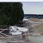 El derribo, calle ya cortada, (streetview)